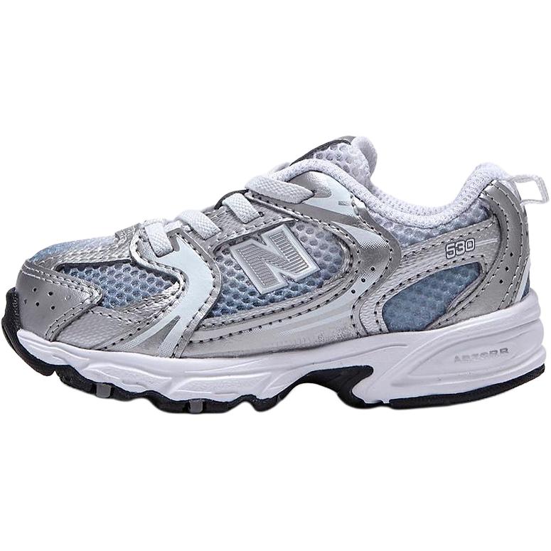 New Balance NB 530 Comfortable, soft, wear-resistant, low-top toddler shoes, silver, infants and toddlers
