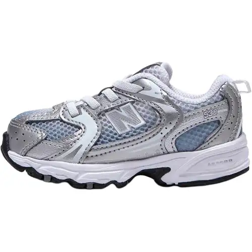 New Balance NB 530 Comfortable, soft, wear-resistant, low-top toddler shoes, silver, infants and toddlers