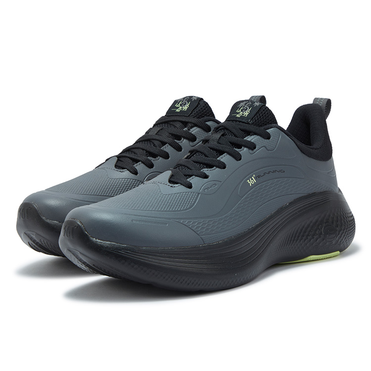 361° Slip Resistant Abrasion Resistant Low top Casual Running Shoes Men’s Gray Black