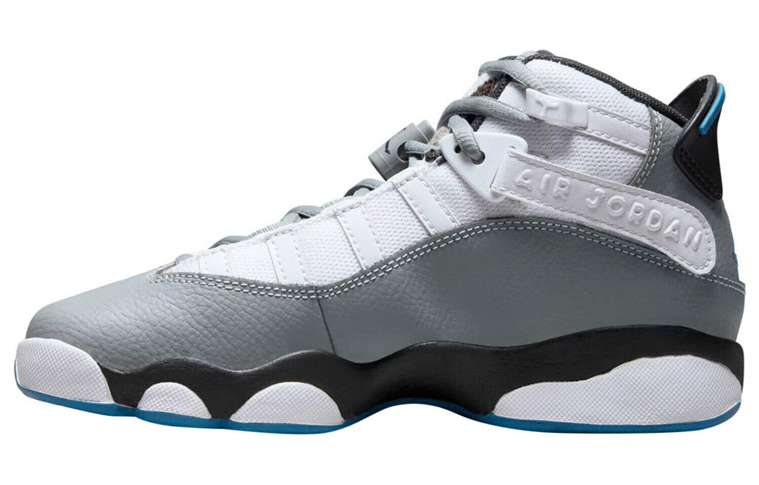 Jordan Air Jordan 6 Rings Slip Resistant Abrasion Resistant High top Basketball Shoes White Gray Unisex