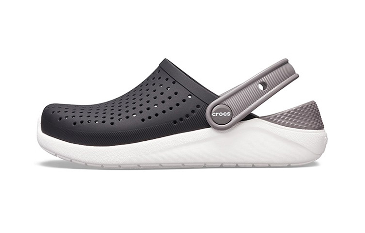 Детские сабо Crocs LiteRide (черно-серые)