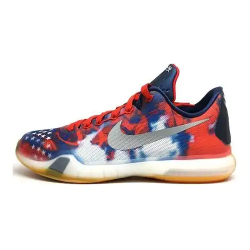Nike Kobe 10 Low top Basketball Shoes Red Blue White Unisex