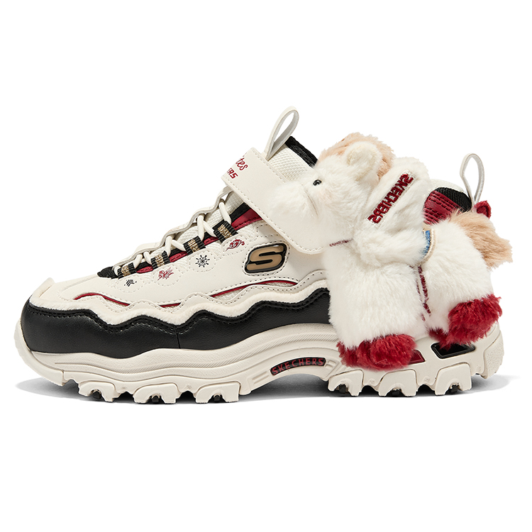 Кроссовки Skechers kids (черно-бело-красные)