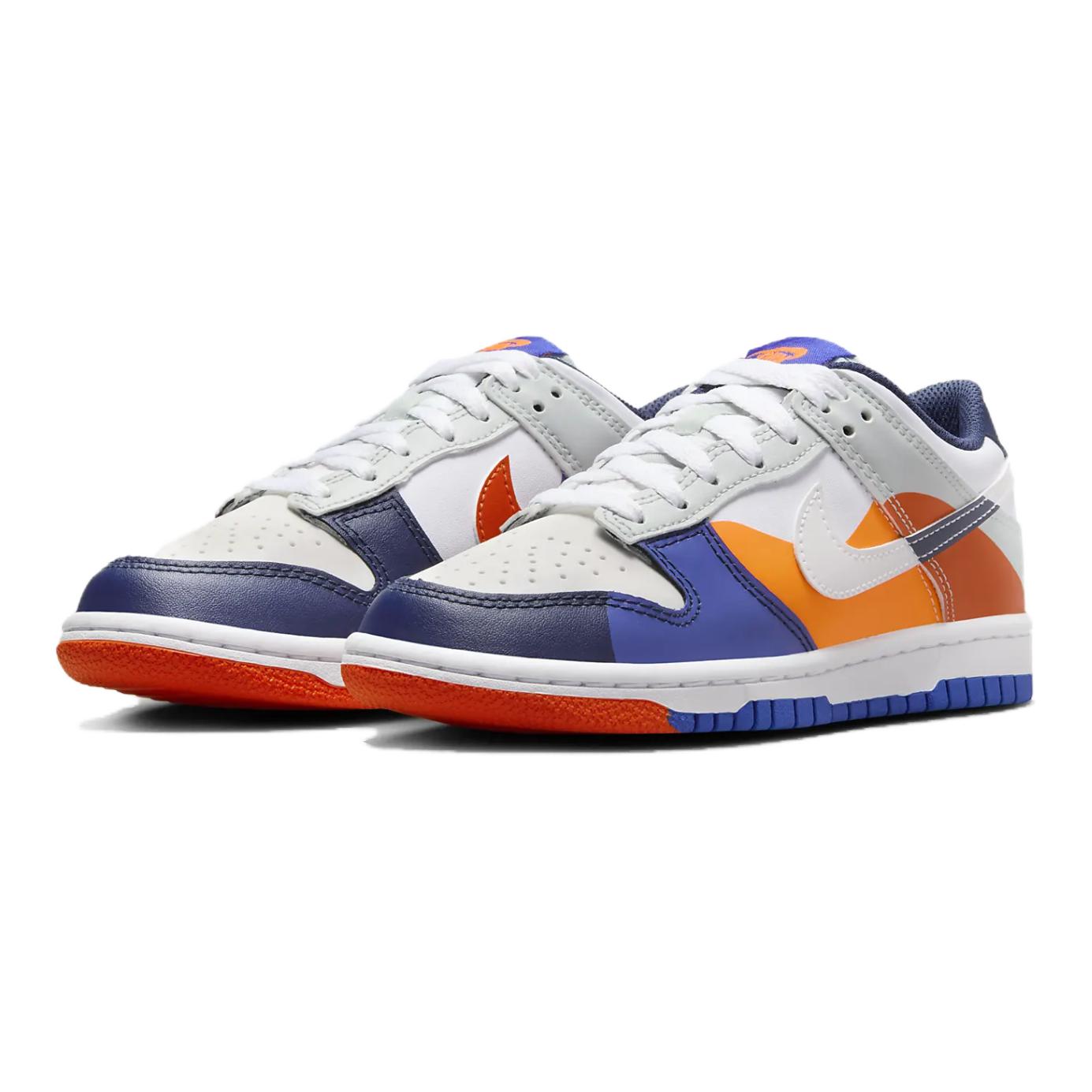 Кроссовки Nike Dunk GS (бело-сине-оранжевые) — Белый / синий / оранжевый — фото 3