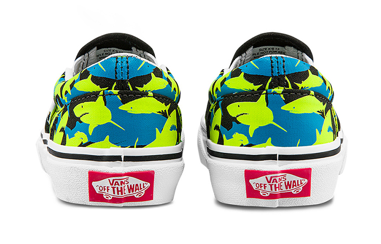 Детские кеды Vans slip-on (зелено-сине-черные) — фото 4