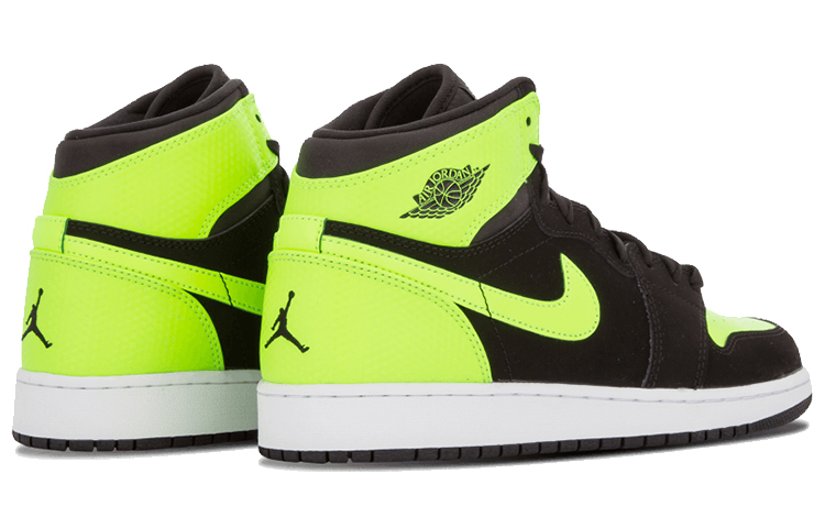Кроссовки Jordan JordanAir Jordan 1 GS (ядовито-зеленые) — 荧光绿/黑 — фото 4