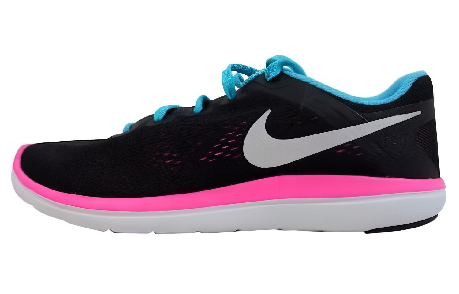 Nike Flex 2016 RN comfortable and casual GS low-top running shoes black and red same style for men and women