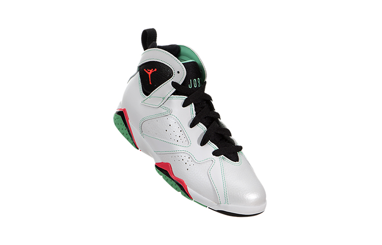Детские кроссовки Jordan Air Jordan 7 Retro (бело-зелено-красный) — фото 4