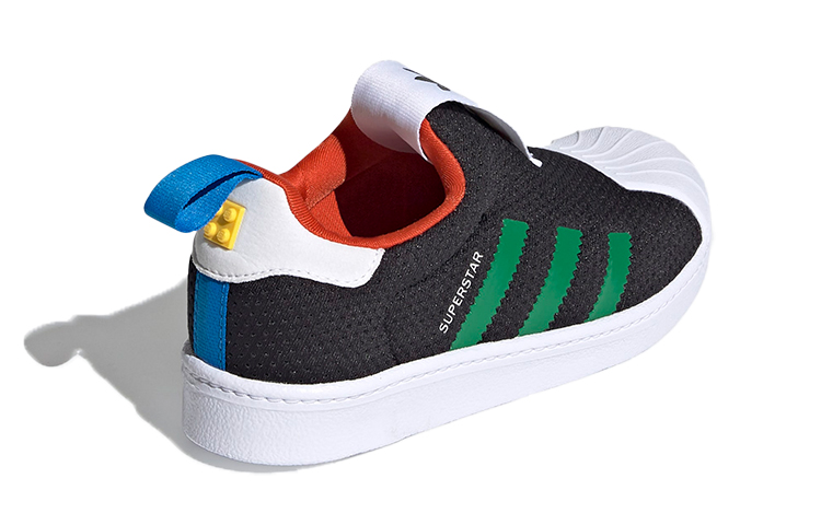 Детские кеды LEGO / x adidas originals 360 X (черно-зеленые) — фото 6
