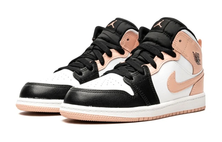 Детские кроссовки Jordan Air Jordan 1 Mid (черно-бело-розовый) — фото 5