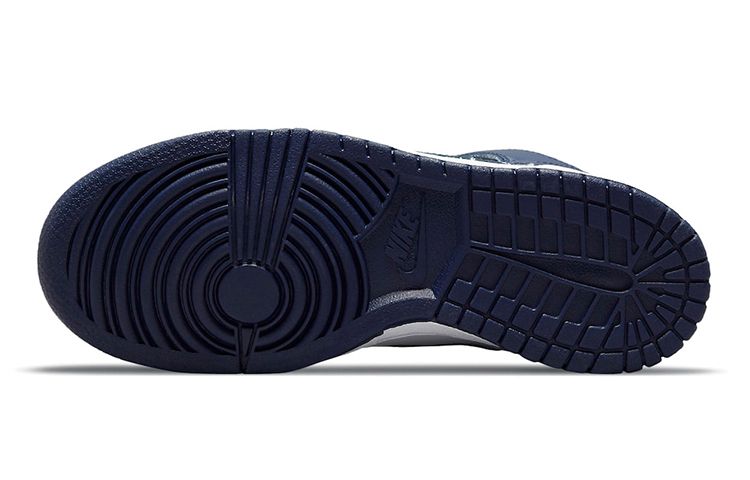 Высокие кеды Nike Dunk High Navy Whit (темно-сине-белые) — Тёмно-синий / белый — фото 9