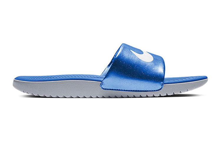 Детские шлепанцы Nike Kawa Slide (сине-белые) — фото 2
