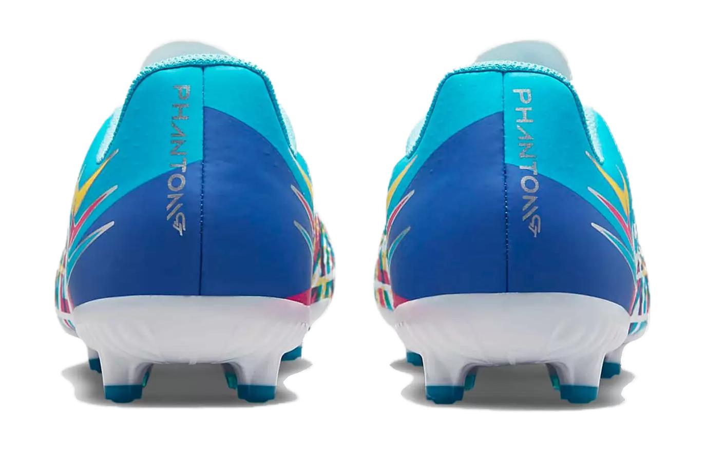 Детские бутсы Nike Phantom GT Jr.Academy 3D MG (синий / розовый / желтый) — Синий / розовый / жёлтый — фото 5