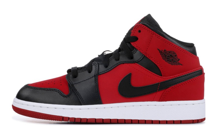 Кроссовки Jordan Air Jordan 1 Mid GS (черно-красные)