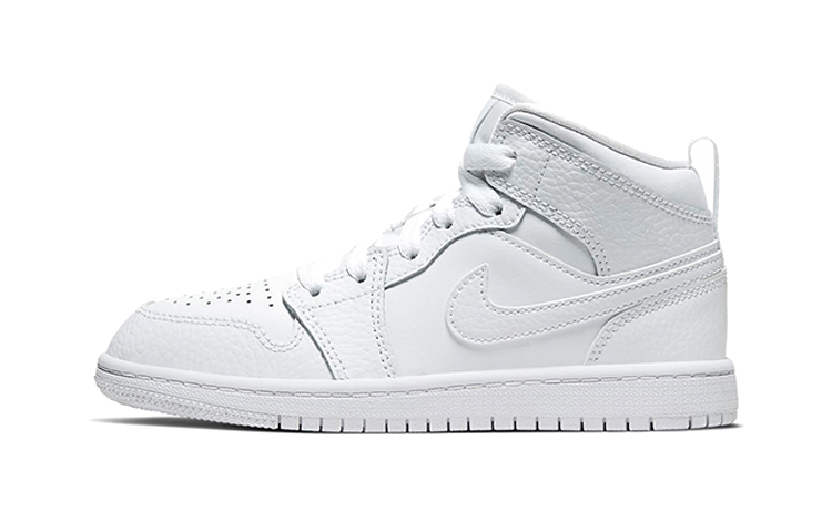 Детские кроссовки Jordan Air Jordan 1 Mid (белые) — фото 1