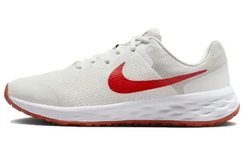 Nike REVOLUTION 6 Cushioning Breathable Low top Running Shoes Red White Unisex