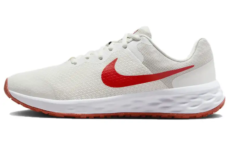 Nike REVOLUTION 6 Cushioning Breathable Low top Running Shoes Red White Unisex