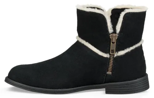 UGG Coletta Boot fleece zipper snow boots black youth