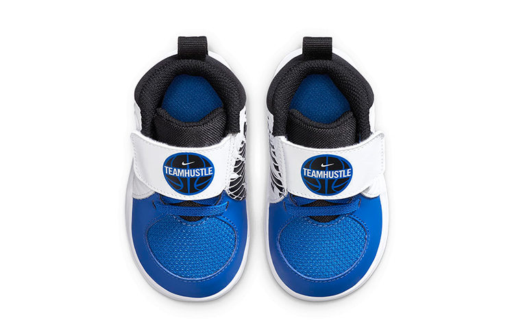 Детские кроссовки Nike Team Hustle D 9 (синий / белый / черный) — Синий / белый / чёрный — фото 6