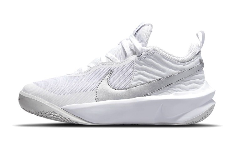 Nike Team Hustle D 10 Slip Resistant Cushioning Abrasion Resistant Low top Basketball Shoes White Unisex