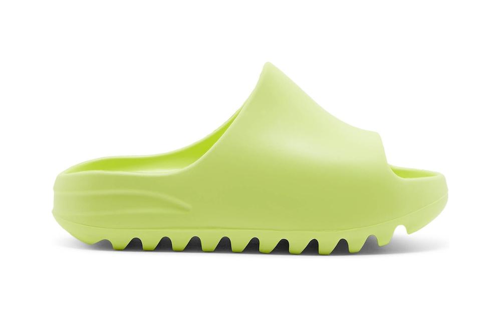 Детские шлепанцы adidas Originals Yeezy Slide (салатовые) — 荧光绿 — фото 2