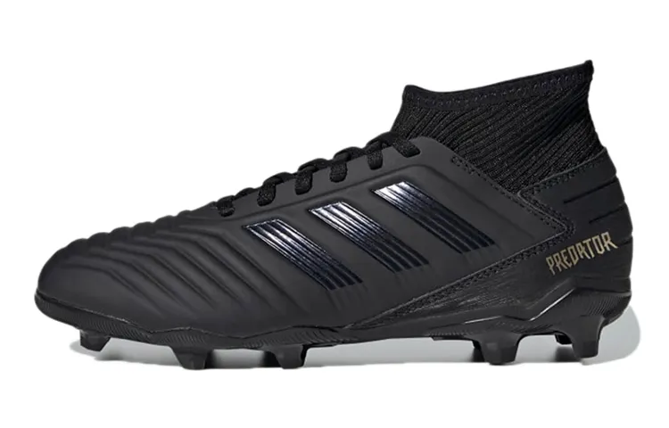 Adidas Predator 19.3 Abrasion Resistant Mid top Soccer Shoes Obsidian Black Kids'