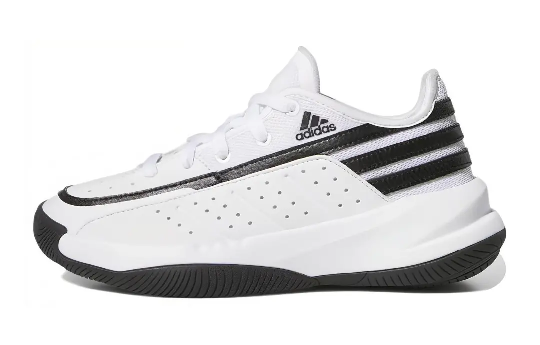 Adidas Front Court Synthetic Leather Comfortable Slip Resistant Abrasion Resistant Low top Children's Basketball Shoes