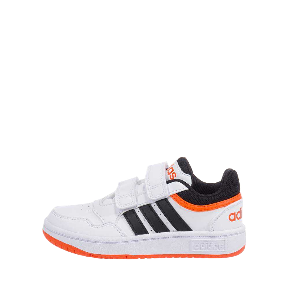 Кроссовки adidas HOOPS 3.0 (черно-бело-оранжевые)
