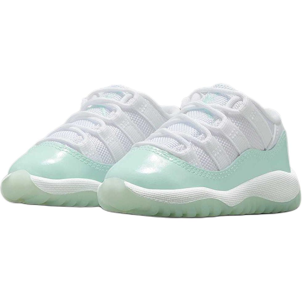 Кроссовки Jordan Air Jordan 11 Retro (бело-зеленые) — Белыйзелёный — фото 4