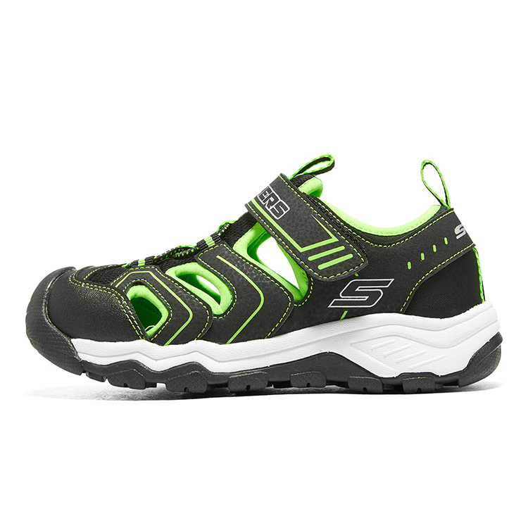 Детские сандалии Skechers (черно-зеленые)