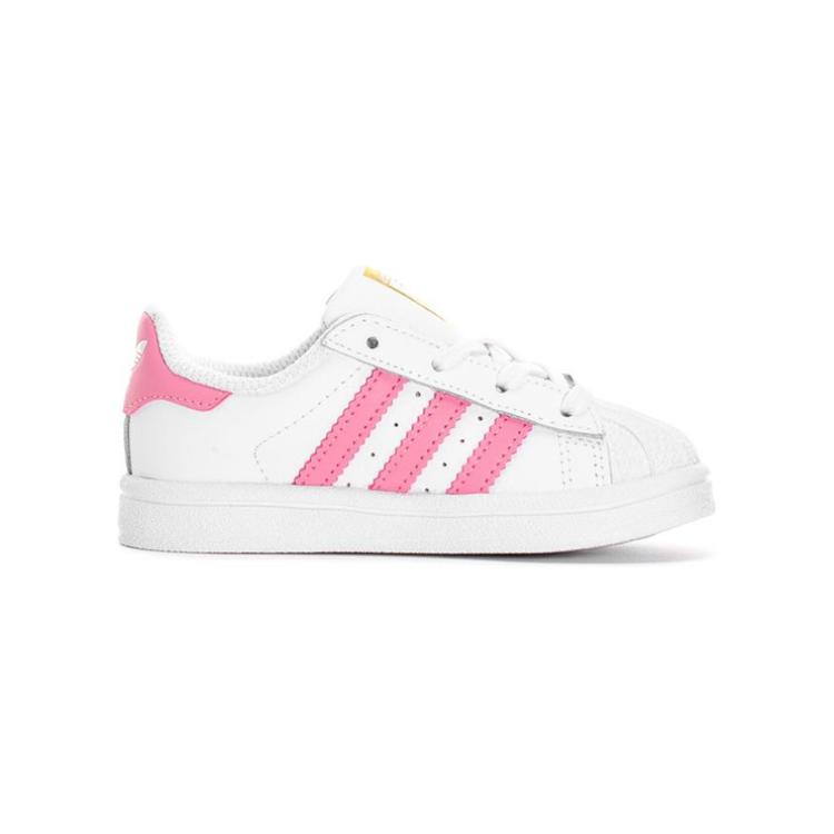 Детские кеды adidas originals Superstar (бело-розовый) — Белый / розовый — фото 3