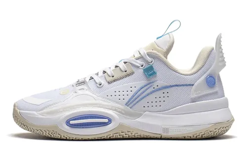 LiNing Li Ning City 10 Youth Edition Shock Absorbing Rebound Breathable Low Top Children's Basketball Shoes White