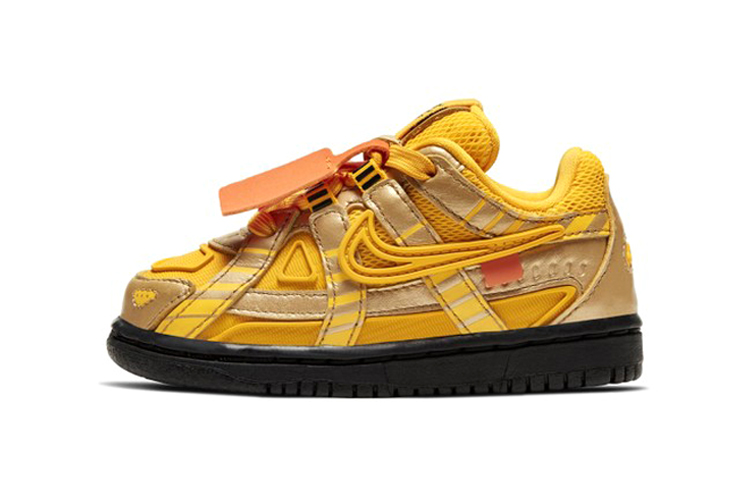 Кроссовки для девочек OFF-WHITE OFF-WHITE x Nike Rubber Dunk "University Gold" (желто-черные)