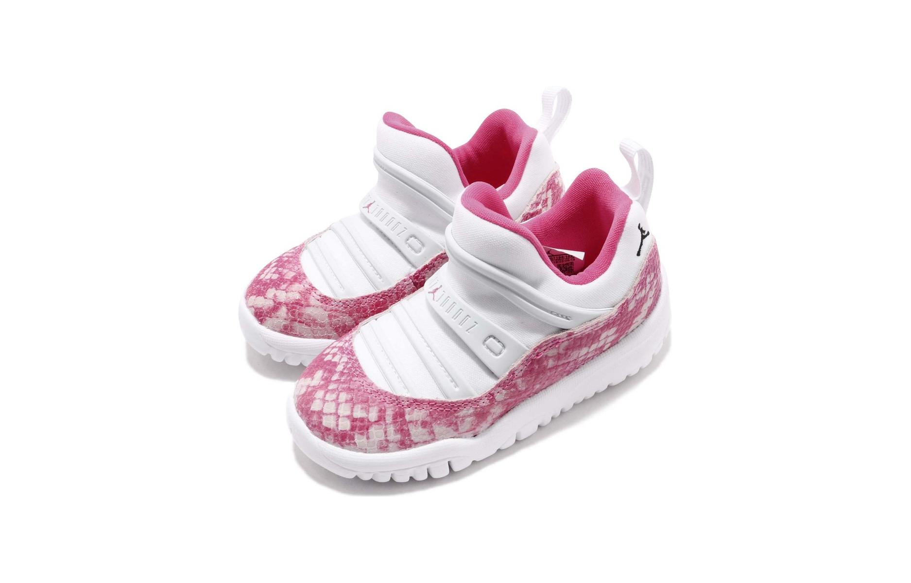 Детские кроссовки Jordan Air Jordan 11 Retro Little Flex (белый / розовый) — фото 6