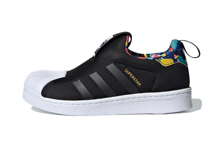 Adidas originals SUPERSTAR 360 360 C classic casual low-top children's sneakers black blue yellow small and medium-sized children
