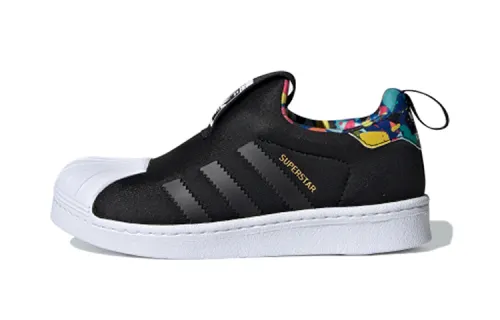 Adidas originals SUPERSTAR 360 360 C classic casual low-top children's sneakers black blue yellow small and medium-sized children
