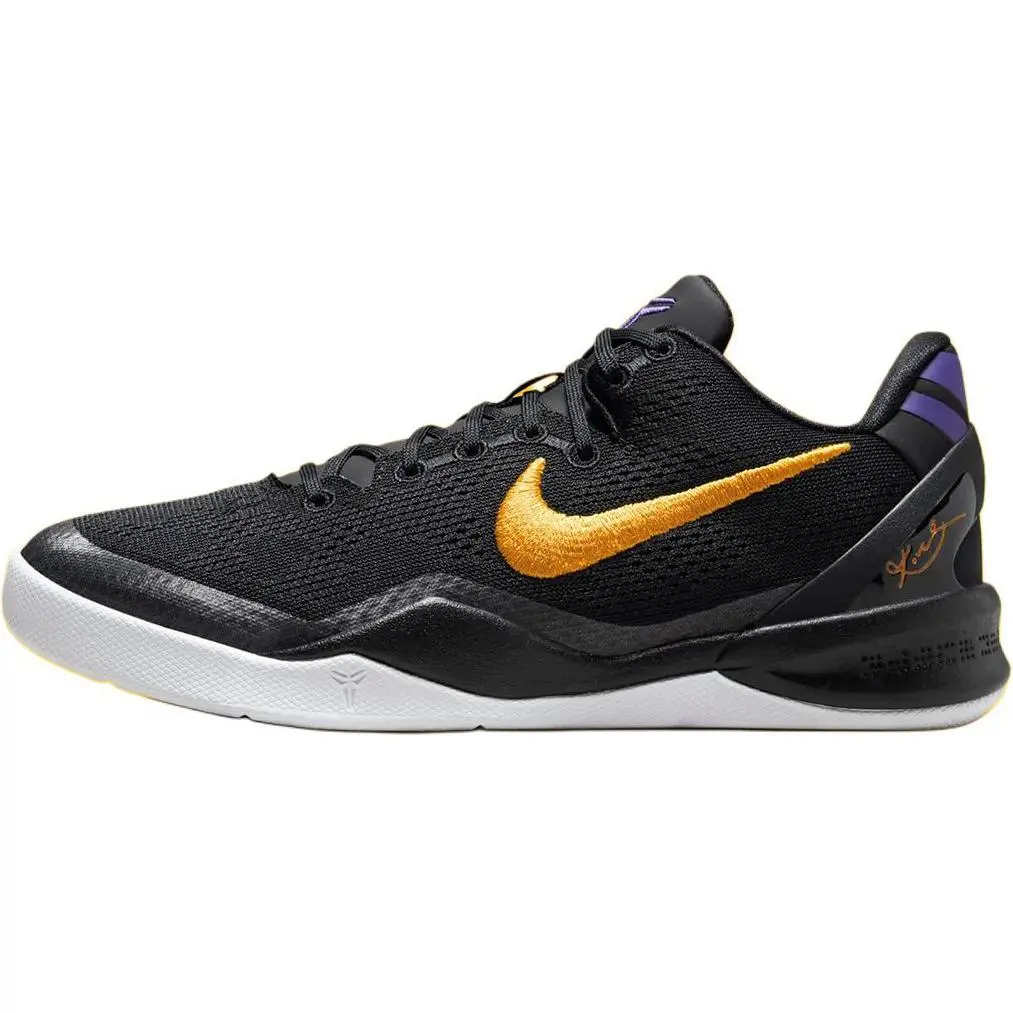 Nike Kobe 8 Abrasion Resistant Low top Children's Basketball Shoes Black Unisex