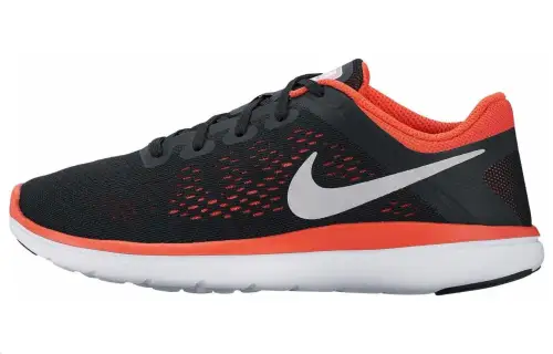Nike Flex 2016 RN Abrasion Resistant Breathable Low top Running Shoes Black Red Teenagers