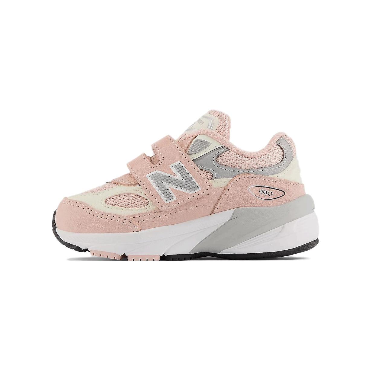 Детские кроссовки New Balance 990 V6 Hook and Loop (розово-белые)