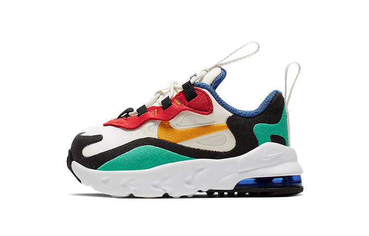 Nike Air Max 270 React \"Bauhaus\" Sports Low Top Running Shoes White Yellow Blue Infants and Toddlers