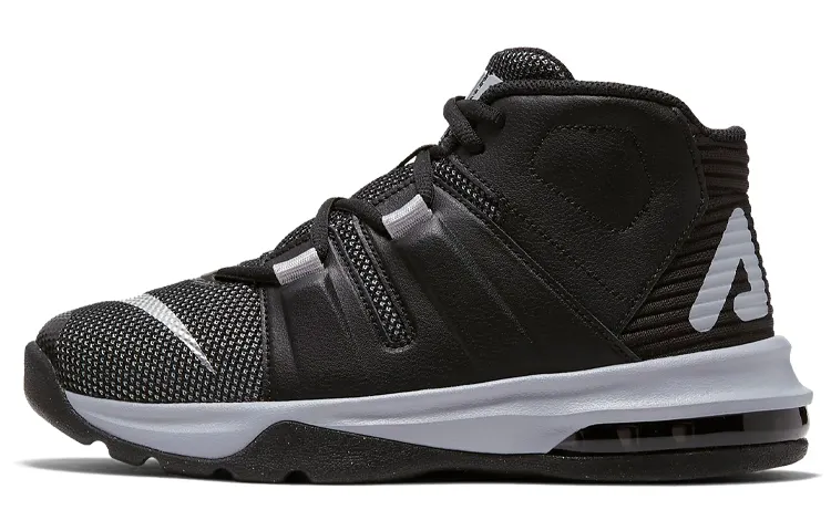 Nike Air Max Charge Cushioning Abrasion Resistant Mid top Vintage Basketball Shoes Gray Black Unisex