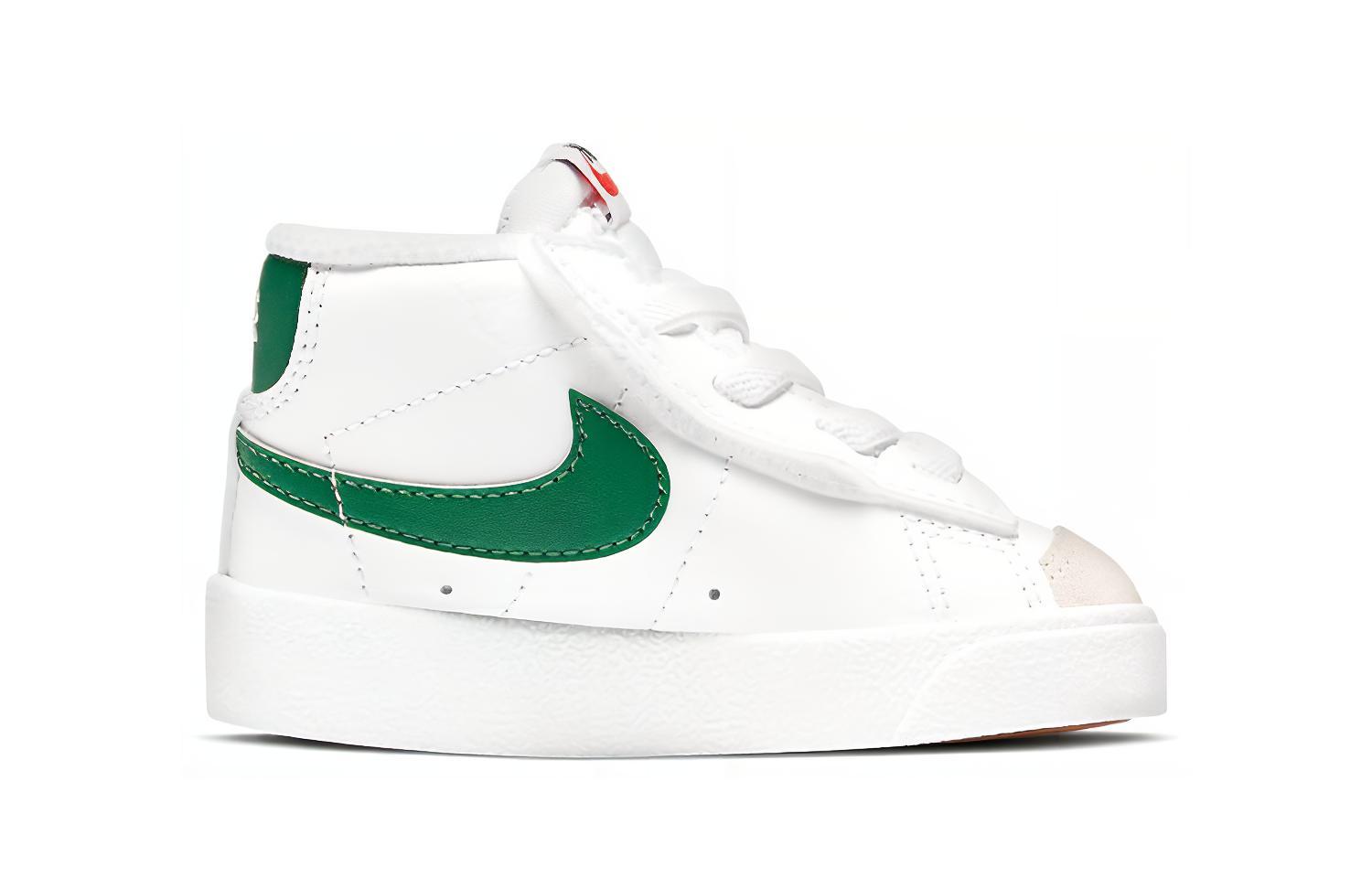 Детские кеды Nike Blazer Mid 77 (белый / зеленый) — Белый / зелёный — фото 4