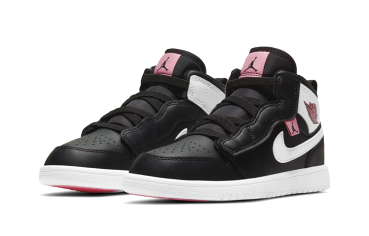 Кроссовки Jordan Air Jordan 1 Mid ALT (черный / белый / розовый) — Чёрный / белый / розовый — фото 4