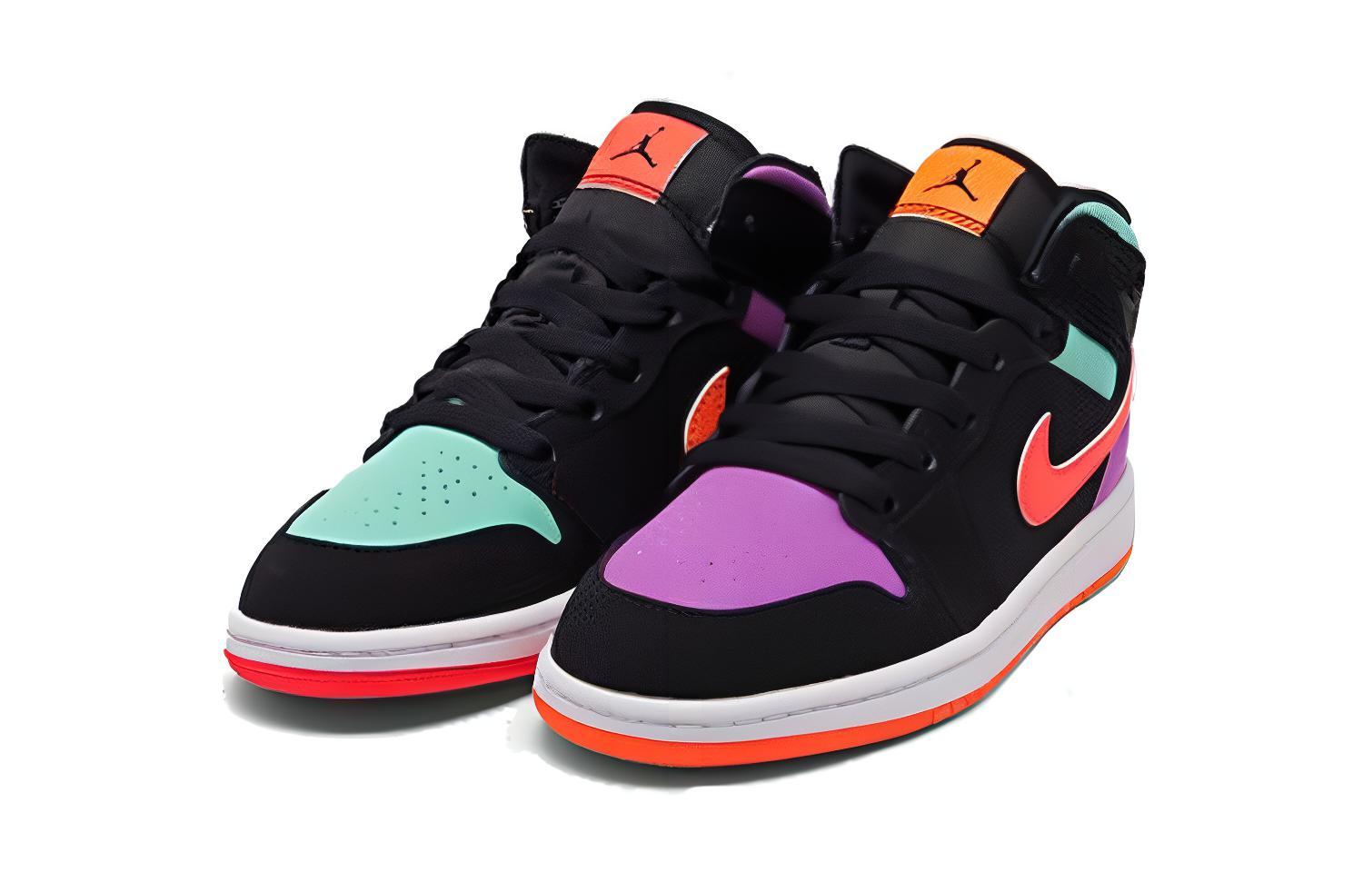 Детские кроссовки Jordan Air Jordan 1 (черно-оранжевый) — фото 4