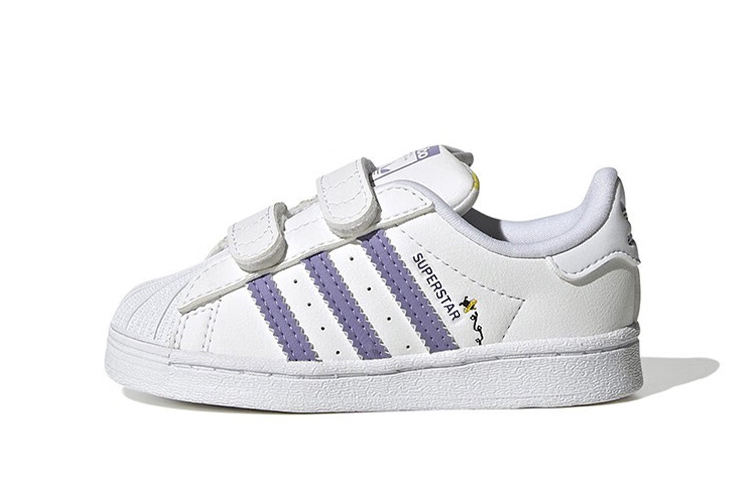 Детские кеды adidas Originals (бело-фиолетовые)