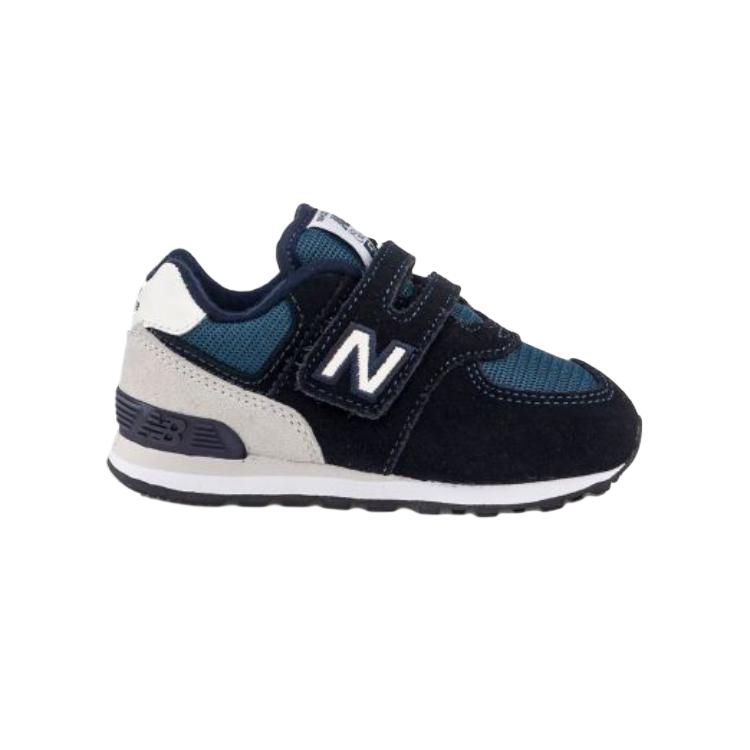 Детские кроссовки New Balance 574 (черно-зеленый) — Чёрный / зелёный / белый — фото 4
