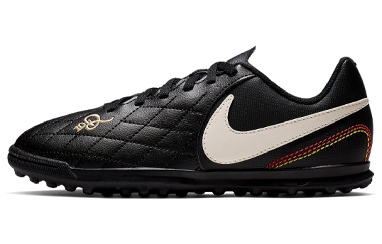 Nike Jr. Tiempo Legend 8 Academy Lightweight and Comfortable Low-top Children's Football Shoes Black and White Children's Style