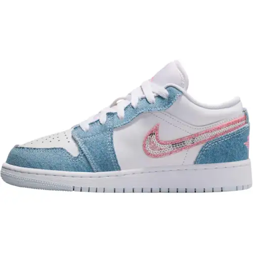 Jordan Air Jordan 1 Denim Low top Basketball Shoes White Blue Unisex