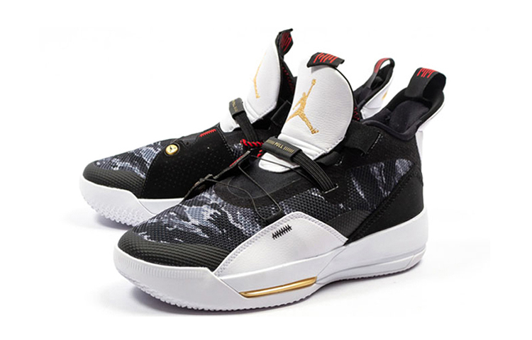 Кроссовки Jordan Air Jordan 33 "Tiger Camo" (черно-бело-золотые) — Чёрный / белый / золотой — фото 2