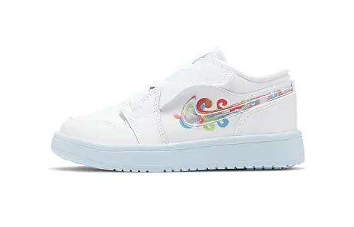 Jordan Air Jordan 1 Low Alt Painted Shock Absorbing Wear Resistant Low Top Children's Basketball Shoes White Children's